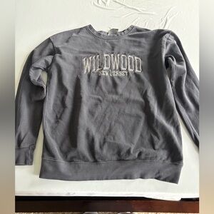 Vintage Charcoal Crewneck Sweatshirt with Light Gray Embroidery